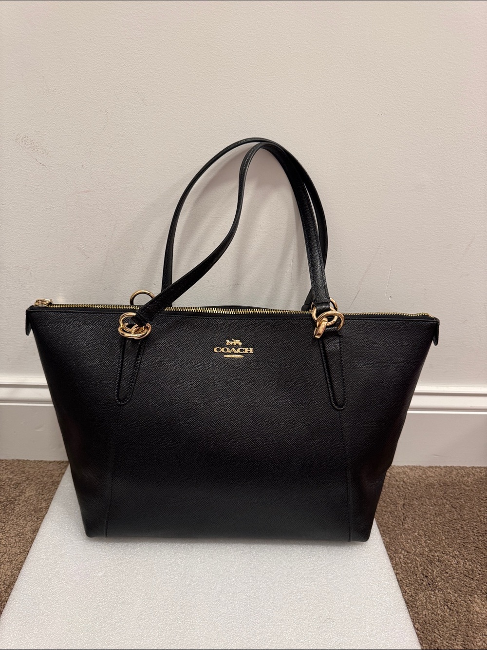 Coach Ava black tote bag purse F57526